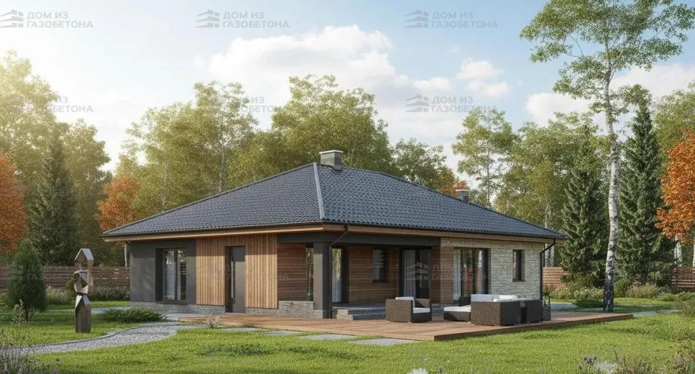 Проект Одноэтажный дом 12 на 19, 144 м2