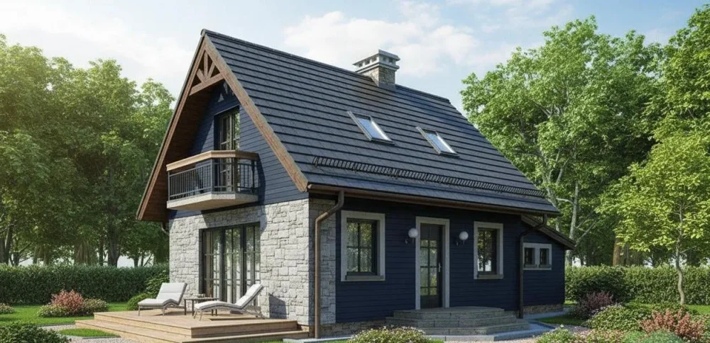 Проект Двухэтажный дом 11 на 8, 74 м2