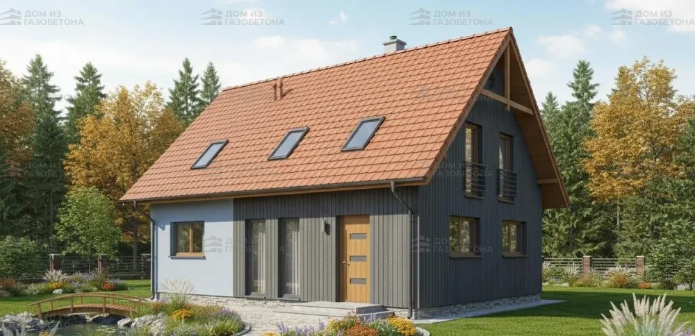 Проект Двухэтажный дом 11 на 9, 129 м2