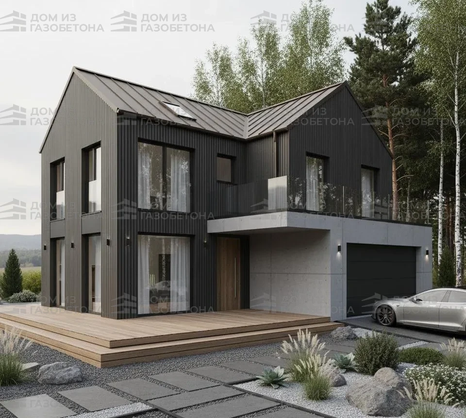 Проект Двухэтажный дом 14 на 14, 162 м2